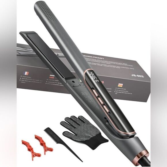 2 In 1 Hair Straightener Flat Iron Curler Waver With Negative Ion Stylin… - Picture 1 of 11